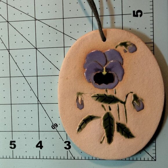 Elaine Studio Pansy Flower Clay Ornament Country Cottage Billings Montana USA - Picture 3 of 5